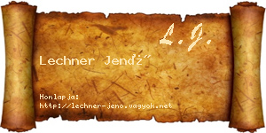 Lechner Jenő névjegykártya